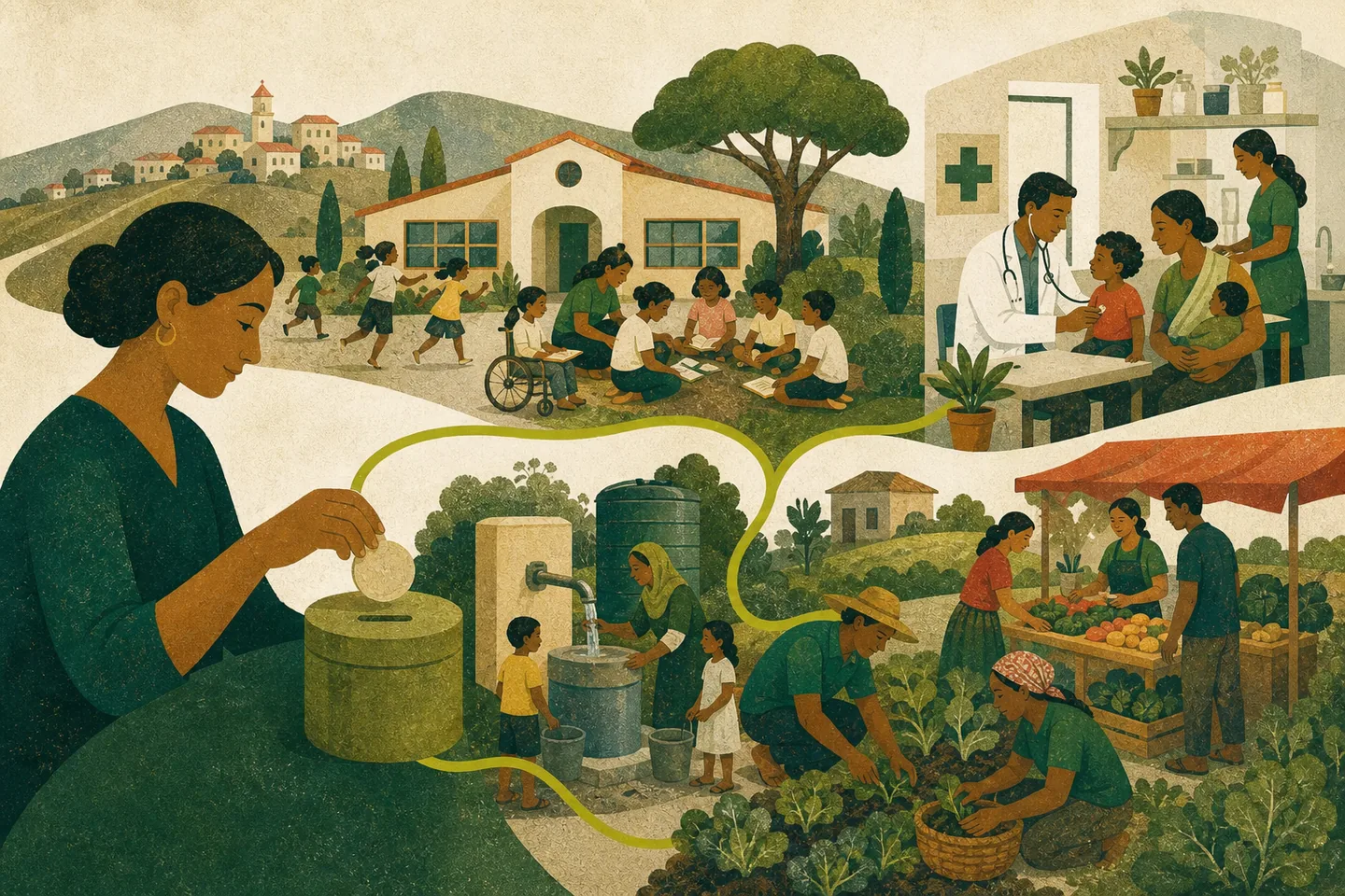 Un sostegno continuativo alimenta scuola, assistenza sanitaria, acqua e lavoro per l’intera comunità.