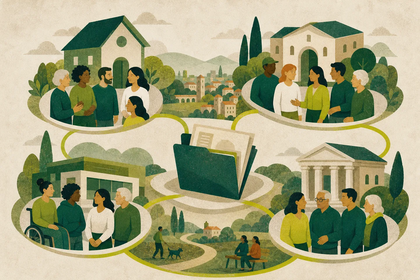 Gruppi e strutture diverse del Terzo settore sono collegati a un unico registro pubblico e a finalità civiche comuni.